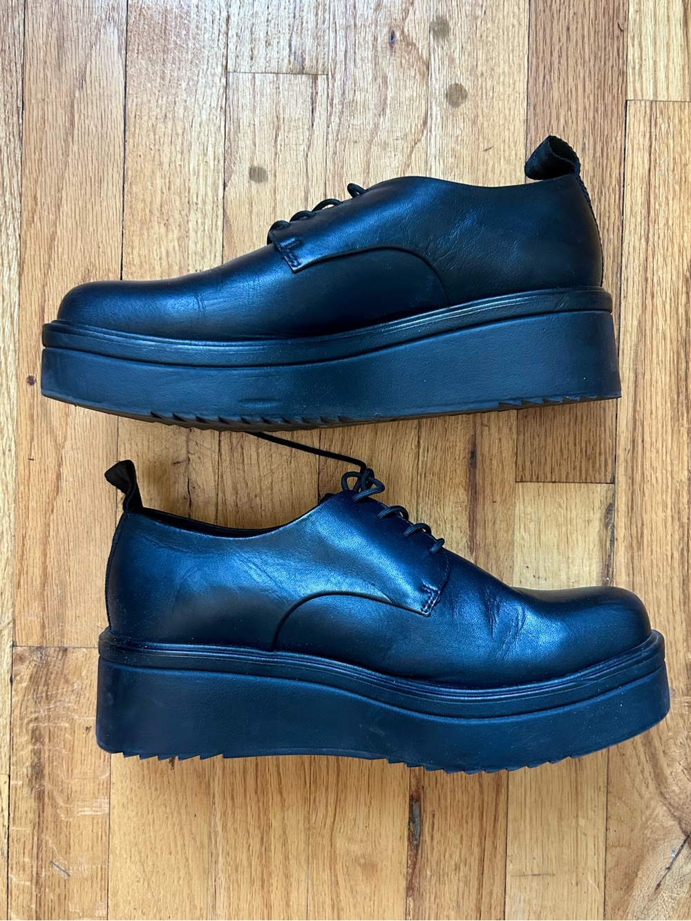 Vagabond Shoemakers Leather Platform Lace Tie Black Oxford Shoes size 41